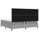 vidaXL rám postele s matracom svetlo šedý textil 200 x 200 cm matrace – Obrázok 10