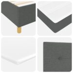 vidaXL Box Spring Posteľ s Matracom Tmavo Šedá 200x200 cm Textília – Obrázok 11