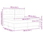 vidaXL Box Spring Posteľ s Matracom Tmavo Šedá 200x200 cm Textília – Obrázok 12