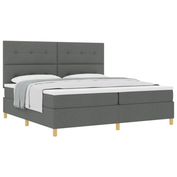 3339645_3.jpg vidaXL Box Spring Posteľ s Matracom Tmavo Šedá 200x200 cm Textília – Obrázok 3
