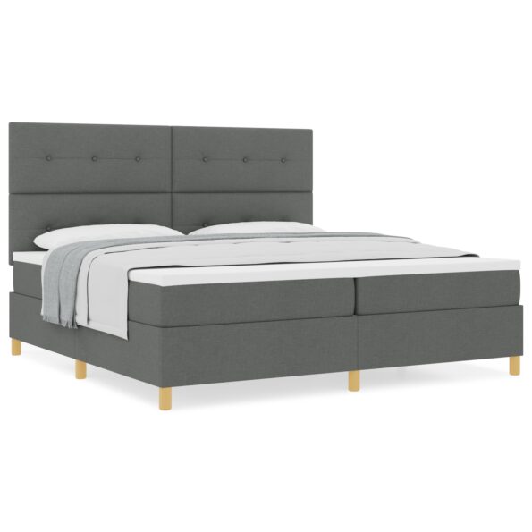 3339645_4.jpg vidaXL Box Spring Posteľ s Matracom Tmavo Šedá 200x200 cm Textília – Obrázok 4