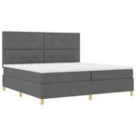 vidaXL Box Spring Posteľ s Matracom Tmavo Šedá 200x200 cm Textília – Obrázok 6
