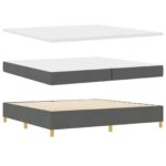 vidaXL Box Spring Posteľ s Matracom Tmavo Šedá 200x200 cm Textília – Obrázok 7