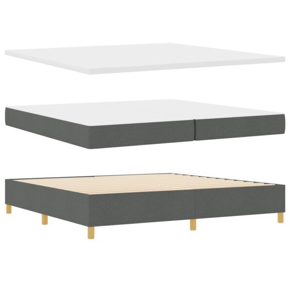 3339645_7.jpg vidaXL Box Spring Posteľ s Matracom Tmavo Šedá 200x200 cm Textília – Obrázok 7