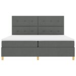 vidaXL Box Spring Posteľ s Matracom Tmavo Šedá 200x200 cm Textília – Obrázok 8