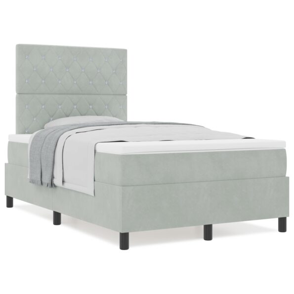 vidaXL Postel s matracom Svetlosivá 120x200 cm Velvet – Obrázok 4