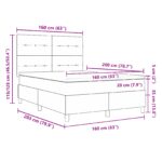 vidaXL Posteľ s matracom na pružinovom základe tmavošedá 160x200 cm zamat – Obrázok 10