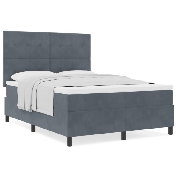 3339843_4.jpg vidaXL Posteľ s matracom na pružinovom základe tmavošedá 160x200 cm zamat – Obrázok 4