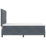 vidaXL Posteľ s matracom na pružinovom základe tmavošedá 160x200 cm zamat – Obrázok 8