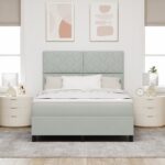 vidaXL Box Spring Postel s Matracou Svetlosivá 140x190 cm Zamat – Obrázok 5