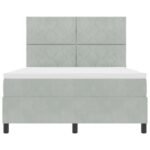 vidaXL Box Spring Postel s Matracou Svetlosivá 140x190 cm Zamat – Obrázok 8