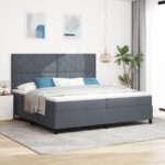 vidaXL Boxspring posteľ s matracom tmavošedá 200x200 cm zamat