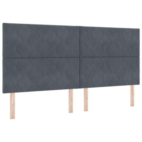vidaXL Boxspring posteľ s matracom tmavošedá 200x200 cm zamat – Obrázok 2