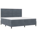 vidaXL Boxspring posteľ s matracom tmavošedá 200x200 cm zamat – Obrázok 6