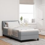 vidaXL Box Spring Postel s Matracou Svetlosivá 90x200 cm textília