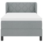 vidaXL Box Spring Postel s Matracou Svetlosivá 90x200 cm textília – Obrázok 7