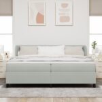 vidaXL Posteľ s matracom Svetlosivá 200x200 cm Zamat