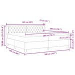 vidaXL Posteľ s matracom Svetlosivá 200x200 cm Zamat – Obrázok 11