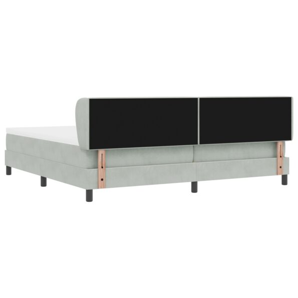 vidaXL Posteľ s matracom Svetlosivá 200x200 cm Zamat – Obrázok 9