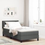 vidaXL Posteľ s pružinovým rámom Tmavo šedá 200 x 90 cm látka