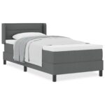 vidaXL Posteľ s pružinovým rámom Tmavo šedá 200 x 90 cm látka – Obrázok 4