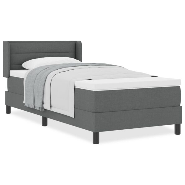 vidaXL Posteľ s pružinovým rámom Tmavo šedá 200 x 90 cm látka – Obrázok 4