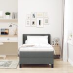 vidaXL Posteľ s pružinovým rámom Tmavo šedá 200 x 90 cm látka – Obrázok 5