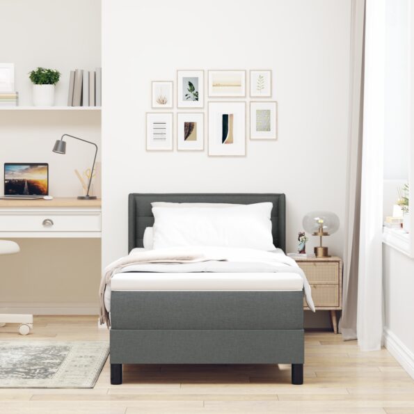 vidaXL Posteľ s pružinovým rámom Tmavo šedá 200 x 90 cm látka – Obrázok 5