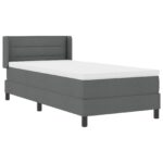 vidaXL Posteľ s pružinovým rámom Tmavo šedá 200 x 90 cm látka – Obrázok 7