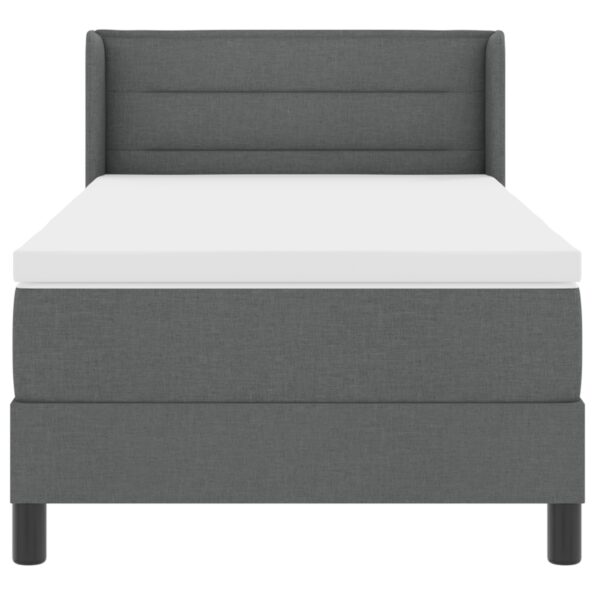 vidaXL Posteľ s pružinovým rámom Tmavo šedá 200 x 90 cm látka – Obrázok 8