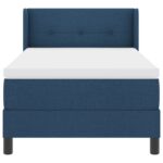 Posteľ vidaXL s matracom modrá 80x200 cm Látka, Čelo postele vidaXL s prešívaním modré 80 cm Látka – Obrázok 8