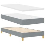vidaXL Box Spring posteľ svetlosivá 90x200 cm – Obrázok 2