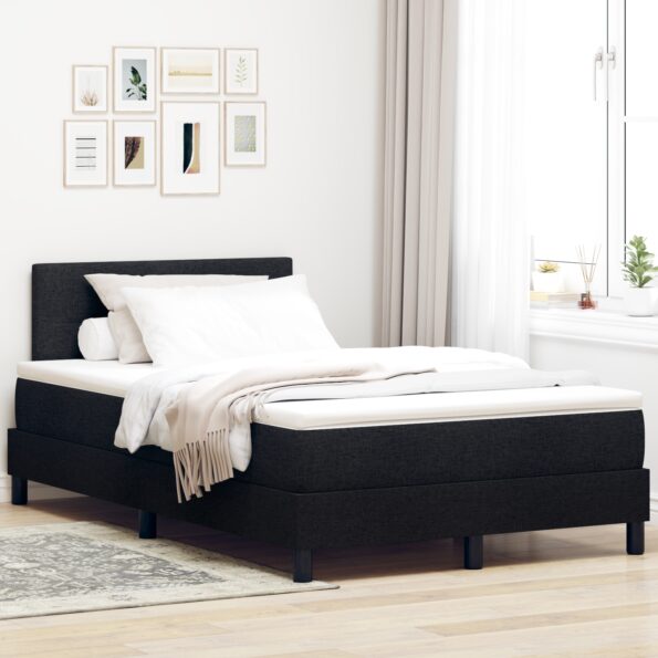 3342200_1.jpg vidaXL Rám postele s matracom Čierna biela Látka 120 x 200 cm – Obrázok 1