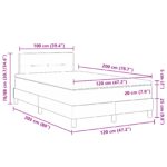 vidaXL Rám postele s matracom Čierna biela Látka 120 x 200 cm – Obrázok 13