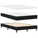 vidaXL Rám postele s matracom Čierna biela Látka 120 x 200 cm – Obrázok 6
