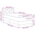 vidaXL Posteľ s pružinovým rámom s LED Tmavo šedá 90 x 190 cm látka – Obrázok 13