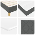 vidaXL Posteľ s boxovým pružinovým systémom s matracom a LED tma sivý 90x200 cm textília – Obrázok 11