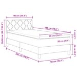 vidaXL Posteľ s boxovým pružinovým systémom s matracom a LED tma sivý 90x200 cm textília – Obrázok 13