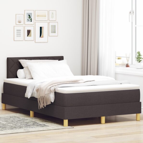 3342509_1.jpg vidaXL Posteľ s boxom a matracom & LED tmavohnedá 120x200 cm tkanina – Obrázok 1