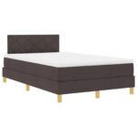 vidaXL Posteľ s boxom a matracom & LED tmavohnedá 120x200 cm tkanina – Obrázok 2