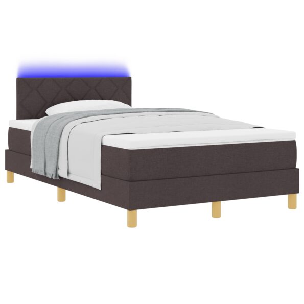3342509_3.jpg vidaXL Posteľ s boxom a matracom & LED tmavohnedá 120x200 cm tkanina – Obrázok 3