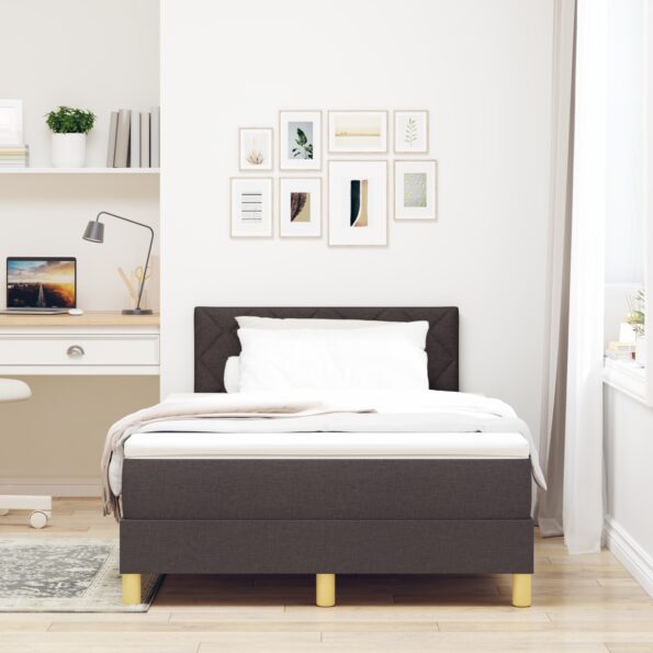 3342509_5.jpg vidaXL Posteľ s boxom a matracom & LED tmavohnedá 120x200 cm tkanina – Obrázok 5