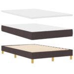 vidaXL Posteľ s boxom a matracom & LED tmavohnedá 120x200 cm tkanina – Obrázok 6