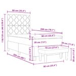 vidaXL Pružinová posteľ s matracom a lavicou tmavohnedá 90x200 cm tkanina – Obrázok 13