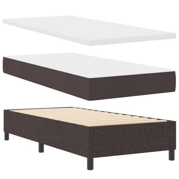 3344117_2.jpg vidaXL Pružinová posteľ s matracom a lavicou tmavohnedá 90x200 cm tkanina – Obrázok 2