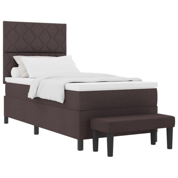 3344117_3.jpg vidaXL Pružinová posteľ s matracom a lavicou tmavohnedá 90x200 cm tkanina – Obrázok 3