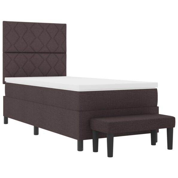 3344117_8.jpg vidaXL Pružinová posteľ s matracom a lavicou tmavohnedá 90x200 cm tkanina – Obrázok 8