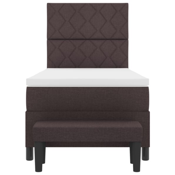 3344117_9.jpg vidaXL Pružinová posteľ s matracom a lavicou tmavohnedá 90x200 cm tkanina – Obrázok 9