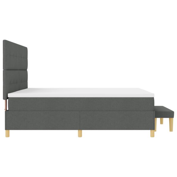 3344325_10.jpg vidaXL Posteľ s matracom a lavičkou tmavosivá 200x200 cm textília – Obrázok 10