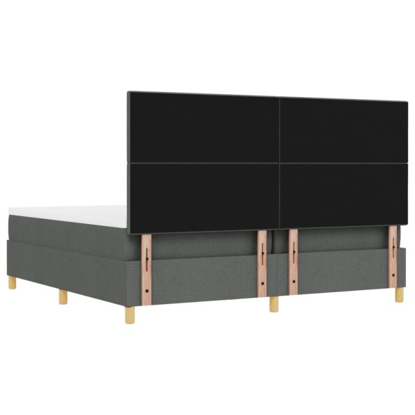 3344325_11.jpg vidaXL Posteľ s matracom a lavičkou tmavosivá 200x200 cm textília – Obrázok 11